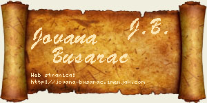 Jovana Busarac vizit kartica